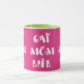 Roze Kat Moeder Leven Mooie Typografie Moederdag Mok (Midden)