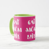 Roze Kat Moeder Leven Mooie Typografie Moederdag Mok (Voorkant links)