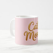 Roze Kat Moeder Mok. Koffiemok (Voorkant links)
