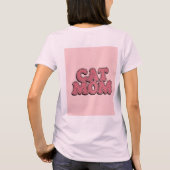 Roze Kat Moeder Tekst T-shirt (Achterkant)