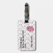 Roze kat Monogrammen C Kinder reiziger Bagagelabel (Achterkant verticaal)