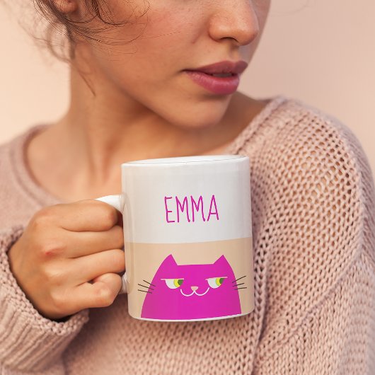Roze Kat Naam Koffiemok
