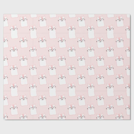 Roze Kat omlooppapier Cadeaupapier (Vlak)