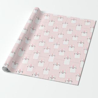 Roze Kat omlooppapier Cadeaupapier