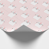 Roze Kat omlooppapier Cadeaupapier (Hoek)