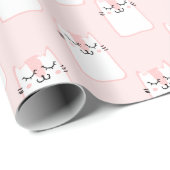 Roze Kat omlooppapier Cadeaupapier (Rol Hoek)