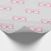 Roze kat oogbril - Personeel deze aan Cadeaupapier (Hoek)