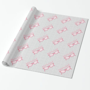 Roze kat oogbril - Personeel deze aan Cadeaupapier