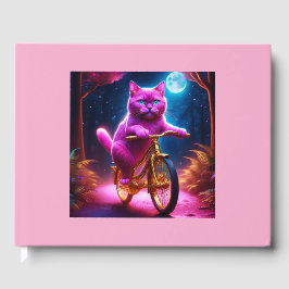 Roze kat op een Schilderachtig fietspad Gastenboek