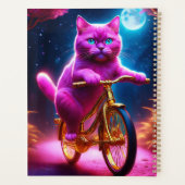 Roze kat op een Schilderachtig fietspad Planner (Achterkant)