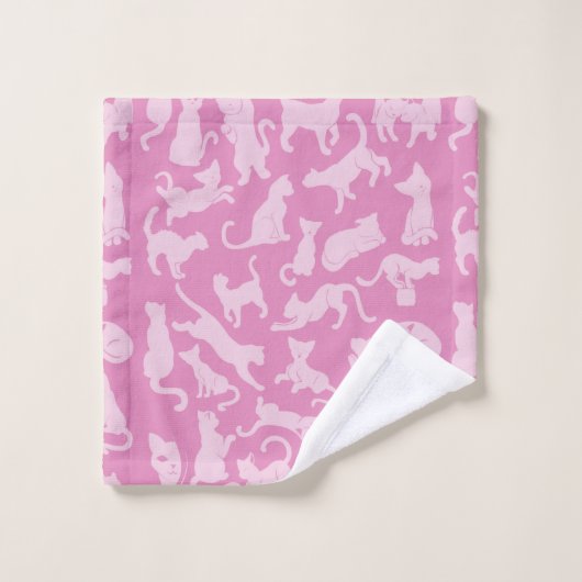 Roze kat patroon bad handdoek (Wasdoekje)