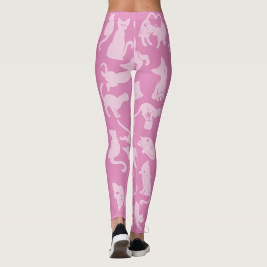 Roze kat patroon leggings (Achterkant)