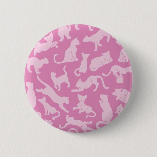 Roze kat patroon ronde button 5,7 cm (Voorkant)