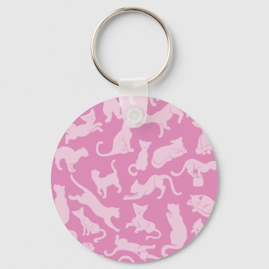 Roze kat patroon sleutelhanger (Voorkant)