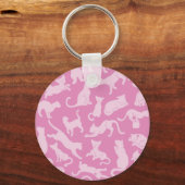 Roze kat patroon sleutelhanger (Voorkant)