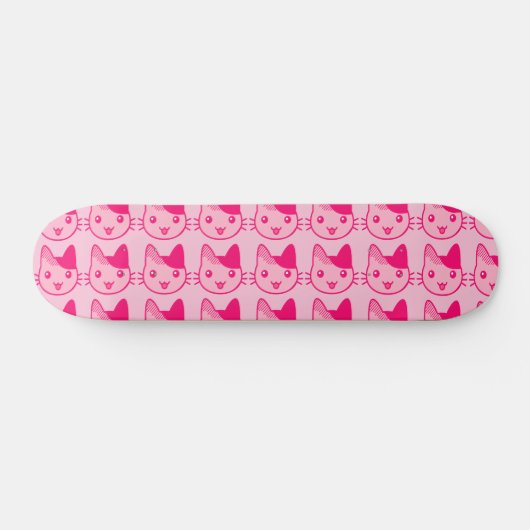 Roze kat persoonlijk skateboard (Horizontaal)