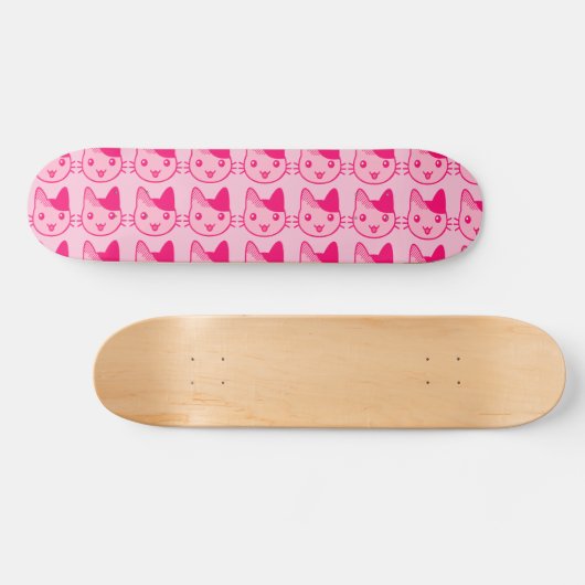 Roze kat persoonlijk skateboard (Horizontaal)