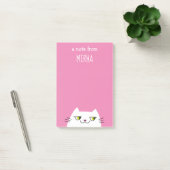 Roze Kat Plaknotities Aangepaste Naam Moppig Kawai Post-it® Notes (Kantoor)