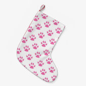 Roze kat poetsen patroon kleine kerstsok (Voorkant (Hangend))