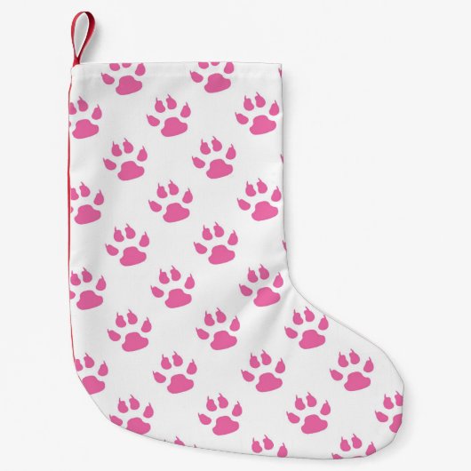 Roze kat poetsen patroon kleine kerstsok (Voorkant)