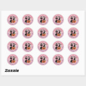 Roze Kat Pompoen Raven Happy Halloween Ronde Sticker (Vel)