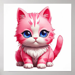 Roze kat poster