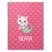 Roze kat roze schalen voor ormaïde zeemeermin, op  notitieboek (Voorkant)