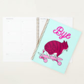 Roze kat schaatsen met grappige tekst planner (Display)