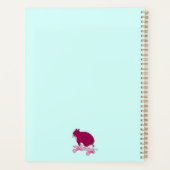 Roze kat schaatsen met grappige tekst planner (Achterkant)
