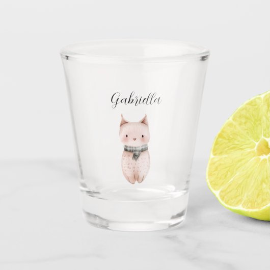 Roze Kat Shot Glas (Voorkant)