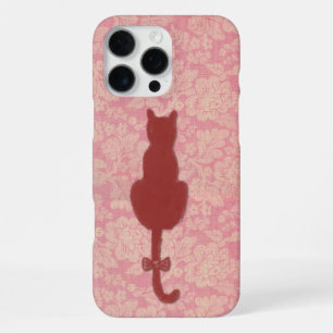 Roze kat silhouet telefoonhoesje iPhone 16 pro max hoesje