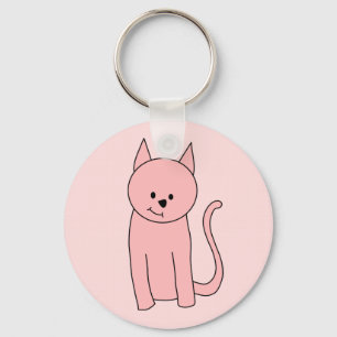  roze kat sleutelhanger