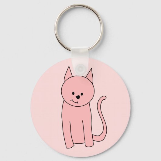  roze kat sleutelhanger (Voorkant)