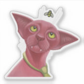 Roze kat sticker (Voorkant)