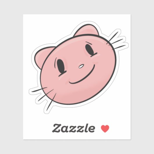 Roze kat sticker (Vel)
