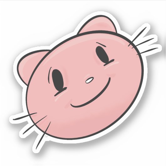 Roze kat sticker (Voorkant)
