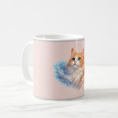 Roze kat stijl koffiemok (Voorkant links)