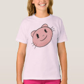 Roze kat t-shirt (Voorkant)