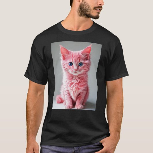 Roze kat t-shirt (Voorkant)