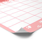 Roze kat thema Blank Maandelijks Agenda Poster (Hoek)