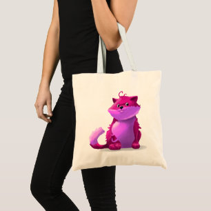 Roze kat tote bag