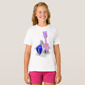 Roze Kat Tripping T-shirt (Voorkant volledig)