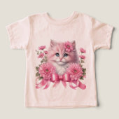 Roze kat wit lint (Design voorkant)