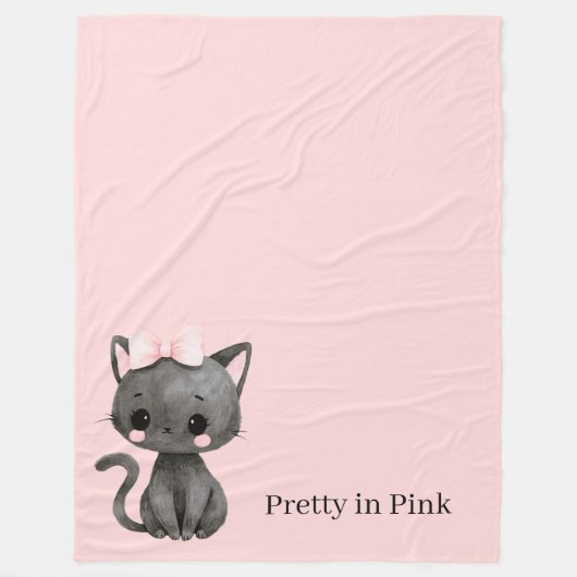 Roze Katje Fleece Deken (Voorkant)