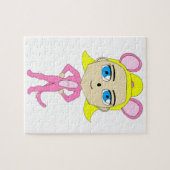 roze katmeisje     legpuzzel (Horizontaal)