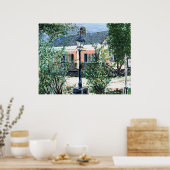 Roze katoen bij plaatsing poster (Keuken)