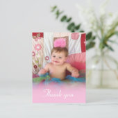 Roze Katoen Snoep: Afbeelding Dank u Briefkaart (Staand voorkant)