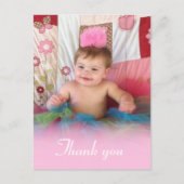Roze Katoen Snoep: Afbeelding Dank u Briefkaart (Voorkant)