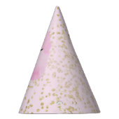 Roze Katoen Snoep & Goud Confetti Verjaardagsfeest Feesthoedjes (Rechts)