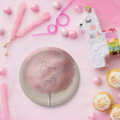 Roze Katoen Snoep Goud Confetti Verjaardagsfeest Papieren Bordje (Feest)